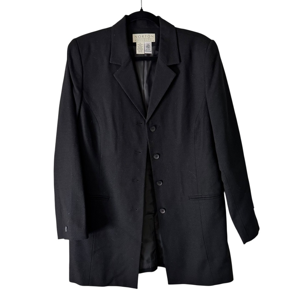 Norton McNaughton Wool Blazer Career‎ Office Coat Jacket Black Size 12